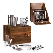 USC Trojans Arch of Alumni Complete Acacia Tabletop Bar Set